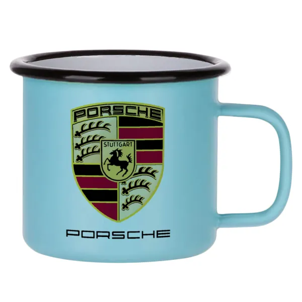 Porsche — Κούπα Μεταλλική εμαγιέ ΜΑΤ σιέλ 360ml
