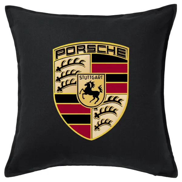 Porsche — Μαξιλάρι καναπέ Μαύρο 100% βαμβάκι, περιέχεται το γέμισμα (50x50cm)