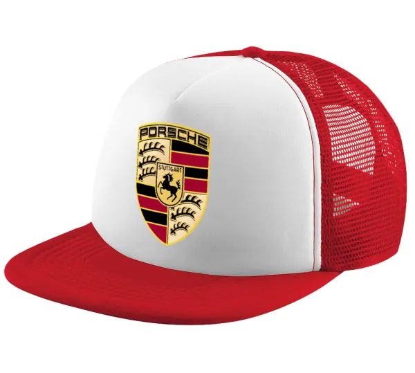 Porsche — Καπέλο παιδικό Soft Trucker με Δίχτυ ΚΟΚΚΙΝΟ/ΛΕΥΚΟ (POLYESTER, ΠΑΙΔΙΚΟ, ONE SIZE)