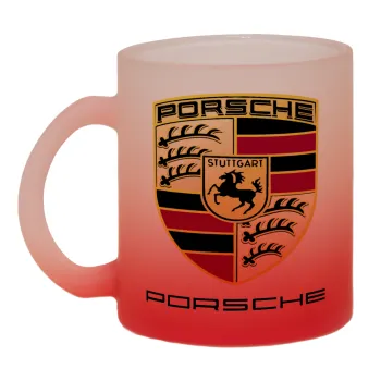Porsche, Κούπα γυάλινη δίχρωμη με βάση το κόκκινο ματ, 330ml