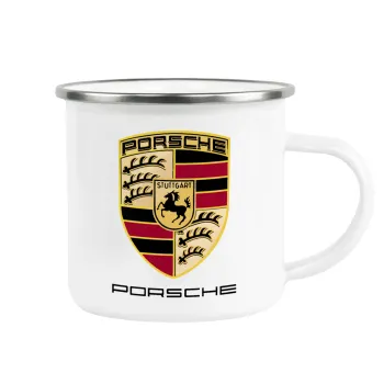 Porsche, Metallic enamel cup white 360ml