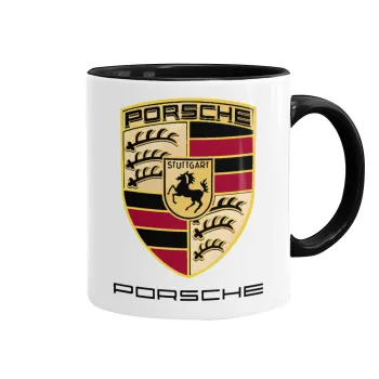 Porsche, Mug colored black, ceramic, 330ml