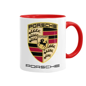 Porsche, Mug colored red, ceramic, 330ml