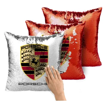 Porsche, Μαξιλάρι καναπέ Μαγικό Κόκκινο με πούλιες 40x40cm περιέχεται το γέμισμα
