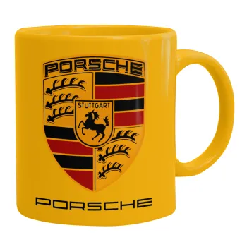 Porsche, Κούπα, κεραμική κίτρινη, 330ml