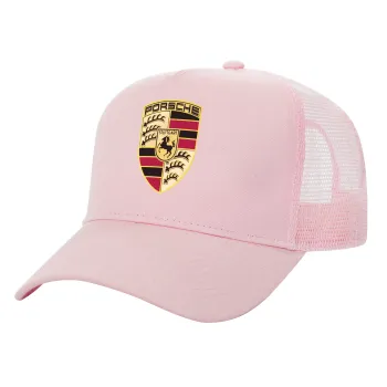 Porsche, Καπέλο Ενηλίκων Structured Trucker, με Δίχτυ, ΡΟΖ (100% ΒΑΜΒΑΚΕΡΟ, ΕΝΗΛΙΚΩΝ, UNISEX, ONE SIZE)