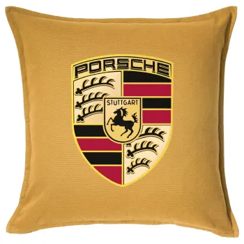 Porsche, Sofa cushion YELLOW 50x50cm includes filling