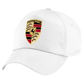 Porsche, Πεντάφυλλο καπέλο Λευκό, 100% Βαμβακερό (Twill), με ρύθμιση, unisex