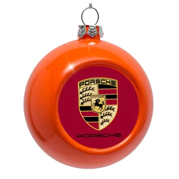 Porsche, Orange Christmas tree ornament bauble 8cm