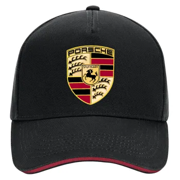 Porsche, DRILL Καπέλο Ενηλίκων Ultimate ΜΑΥΡΟ/ΚΟΚΚΙΝΟ, (100% ΒΑΜΒΑΚΕΡΟ, ΕΝΗΛΙΚΩΝ, UNISEX, ONE SIZE)