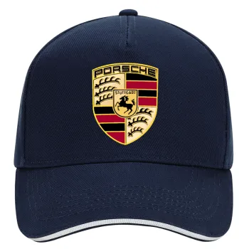 Porsche, DRILL Καπέλο Ενηλίκων Ultimate ΜΠΛΕ/ΛΕΥΚΟ, (100% ΒΑΜΒΑΚΕΡΟ, ΕΝΗΛΙΚΩΝ, UNISEX, ONE SIZE)