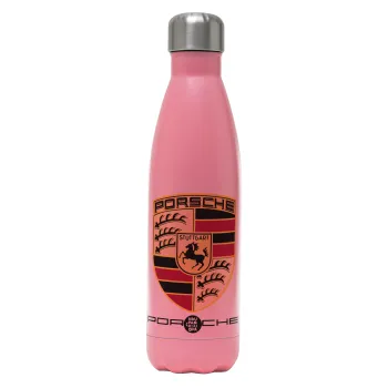 Porsche, Metal mug thermos Pink Mat (Stainless steel), double wall, 500ml