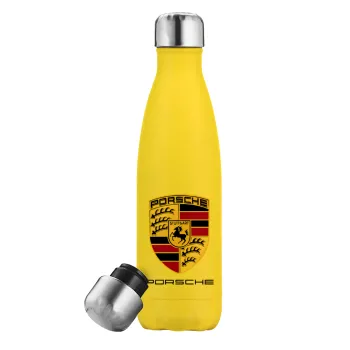 Porsche, Yellow Stainless Steel Metallic Thermos, double-walled, 500ml