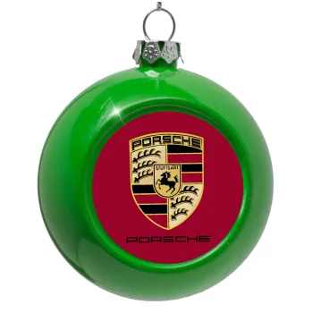 Porsche, Green Christmas tree ornament bauble 8cm