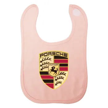 Porsche, Σαλιάρα με Σκρατς ΡΟΖ 100% Organic Cotton (0-18 months)