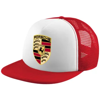Porsche, Καπέλο Ενηλίκων Soft Trucker με Δίχτυ Red/White (POLYESTER, ΕΝΗΛΙΚΩΝ, UNISEX, ONE SIZE)