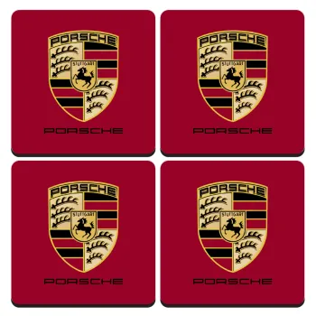 Porsche, ΣΕΤ 4 Σουβέρ ξύλινα τετράγωνα (9cm)