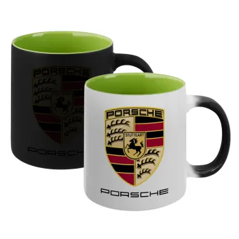 Porsche, Κούπα Μαγική εσωτερικό πράσινο, κεραμική 330ml που αλλάζει χρώμα με το ζεστό ρόφημα