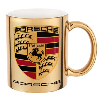 Porsche, Κούπα κεραμική, χρυσή καθρέπτης, 330ml