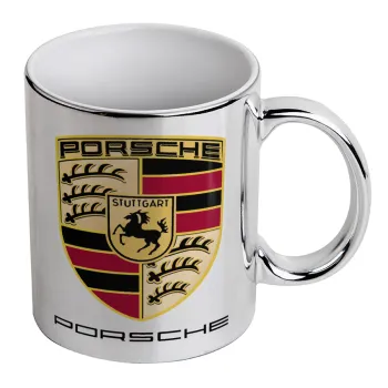 Porsche, Κούπα κεραμική, ασημένια καθρέπτης, 330ml