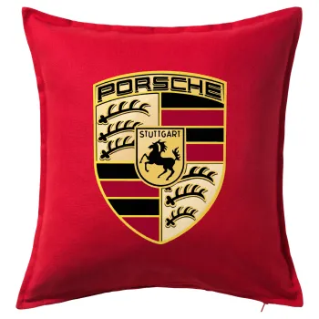 Porsche, Μαξιλάρι καναπέ Κόκκινο 100% βαμβάκι, περιέχεται το γέμισμα (50x50cm)