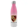 Μεταλλικό παγούρι θερμός Ροζ/Λευκό (Stainless steel), διπλού τοιχώματος, 500ml
