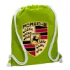 Backpack bag GYMBAG LIME GREEN, with pocket (40x48cm) & thick cords