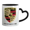 Mug heart black handle, ceramic, 330ml