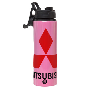 mitsubishi, Metallic water bottle with safety lid, 850ml aluminum
