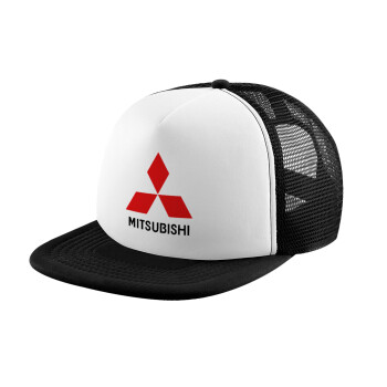 mitsubishi, Καπέλο Ενηλίκων Soft Trucker με Δίχτυ Black/White (POLYESTER, ΕΝΗΛΙΚΩΝ, UNISEX, ONE SIZE)