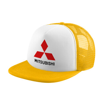 mitsubishi, Καπέλο Soft Trucker με Δίχτυ Κίτρινο/White 