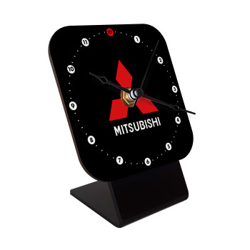 mitsubishi, Quartz Wooden table clock with hands (10cm)