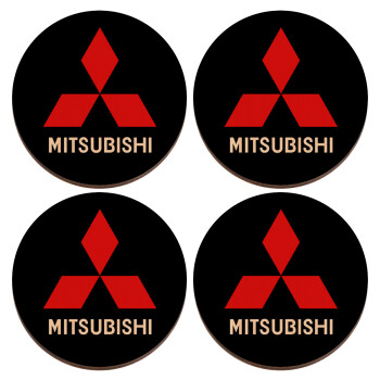 mitsubishi, ΣΕΤ x4 Σουβέρ ξύλινα στρογγυλά plywood (9cm)