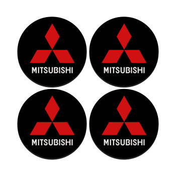 mitsubishi, ΣΕΤ 4 Σουβέρ ξύλινα στρογγυλά (9cm)