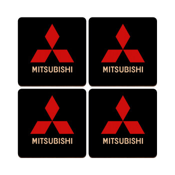 mitsubishi, ΣΕΤ x4 Σουβέρ ξύλινα τετράγωνα plywood (9cm)