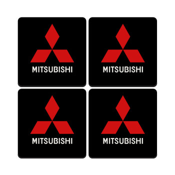 mitsubishi, ΣΕΤ 4 Σουβέρ ξύλινα τετράγωνα (9cm)