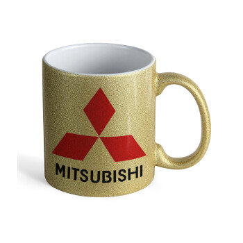 mitsubishi, Κούπα Χρυσή Glitter που γυαλίζει, κεραμική, 330ml