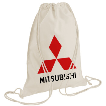 mitsubishi, Τσάντα πλάτης πουγκί GYMBAG natural (28x40cm)