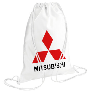 mitsubishi, Τσάντα πλάτης πουγκί GYMBAG λευκή (28x40cm)