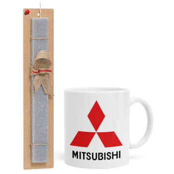 mitsubishi, Easter Set, Ceramic Cup (330ml) & Easter aromatic flat candle (30cm) (GRAY)