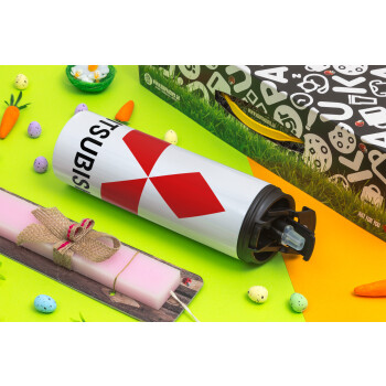 mitsubishi, Easter candle,Travel Tumbler 2 Lids, with metal straw & cleaning brush & aromatic flat candle (30cm) (PINK)