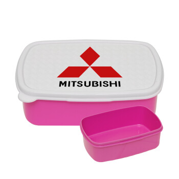 mitsubishi, ΡΟΖ παιδικό δοχείο φαγητού (lunchbox) πλαστικό (BPA-FREE) Lunch Βox M18 x Π13 x Υ6cm