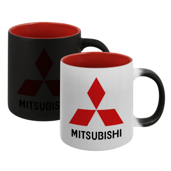 mitsubishi, Κούπα Μαγική εσωτερικό κόκκινο, κεραμική, 330ml που αλλάζει χρώμα με το ζεστό ρόφημα (1 τεμάχιο)