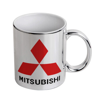mitsubishi, Mug ceramic, silver mirror, 330ml