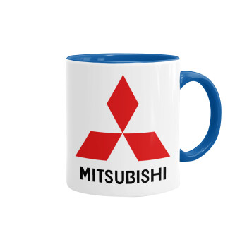 mitsubishi, Mug colored blue, ceramic, 330ml