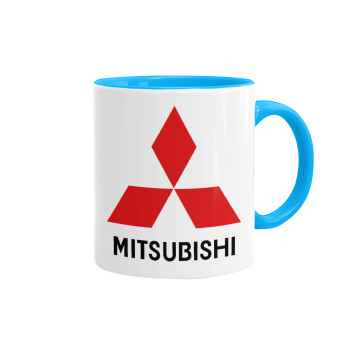 mitsubishi, Mug colored light blue, ceramic, 330ml