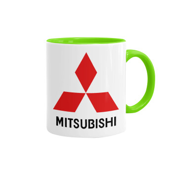 mitsubishi, Mug colored light green, ceramic, 330ml