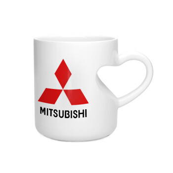 mitsubishi, Κούπα καρδιά λευκή, κεραμική, 330ml