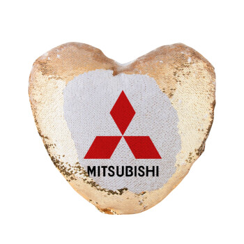 mitsubishi, Μαξιλάρι καναπέ καρδιά Μαγικό Χρυσό με πούλιες 40x40cm περιέχεται το  γέμισμα