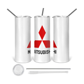 mitsubishi, Tumbler stainless steel 600ml, with metal straw & cleaning brush